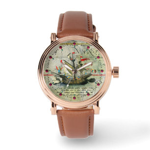 Reloj De Pulsera Victoria, mapa de antigüedades Océano Pacífico