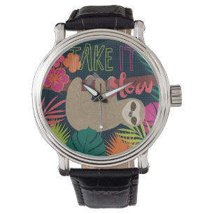 Reloj De Pulsera Vida de la pereza - tómelo lento