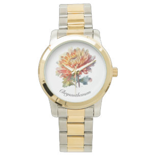 Reloj De Pulsera Vida herbal: personalizable crisantemo