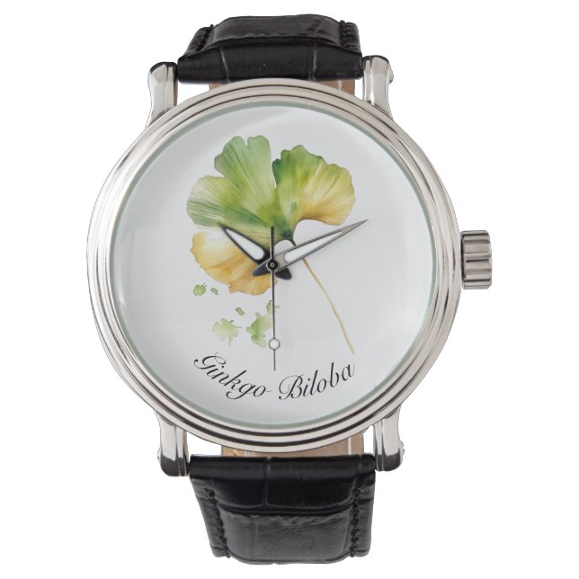 Reloj De Pulsera Vida herbal: personalizable Ginkgo Biloba (Anverso)