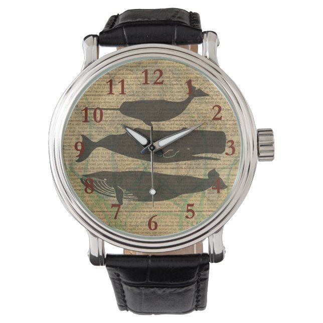 Reloj De Pulsera Vida marina náutica de ballena antigua (Anverso)
