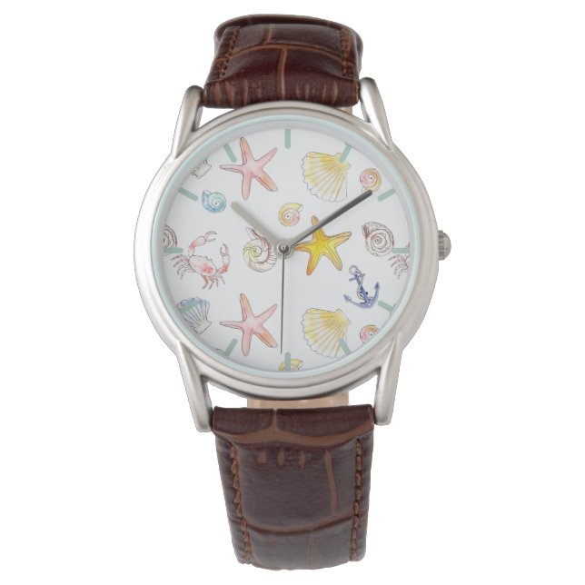 Reloj De Pulsera Vida marina y anclas (Anverso)