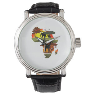 Reloj De Pulsera Vida salvaje del continente africano Sunset Safari