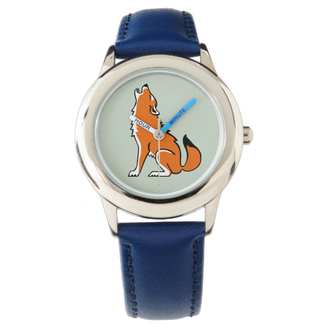 Reloj De Pulsera Vida silvestre - Howling Red WOLF - Animal lover - (Anverso)