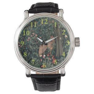 Reloj De Pulsera Vida silvestre William Morris Greenery Fox