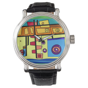 Reloj De Pulsera Vida submarina naranja amarillo azul verde