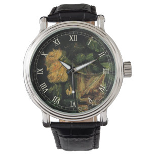 Reloj De Pulsera Vidrio con Rosas de Vincent van Gogh