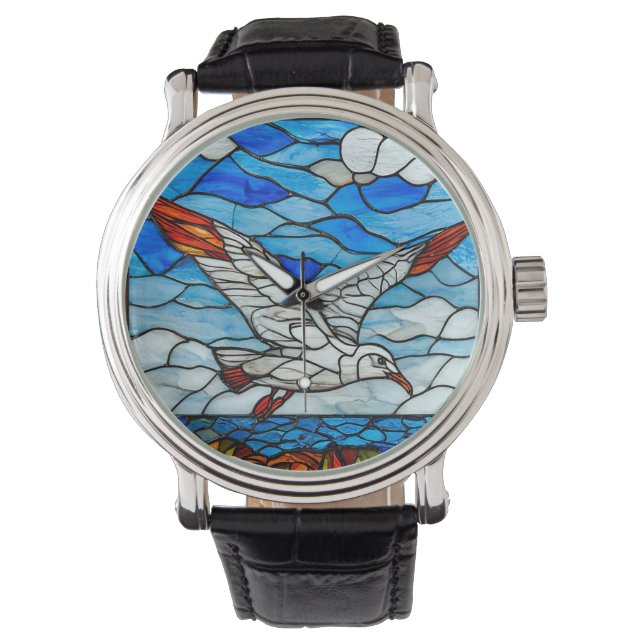 Reloj De Pulsera Vidrio de gaviota teñido (Anverso)