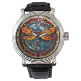 Reloj De Pulsera vidrio manchado de libélula