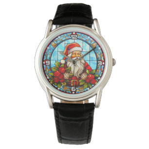Reloj De Pulsera Vidrio Manchado Santa Navidad Ornamento-67672