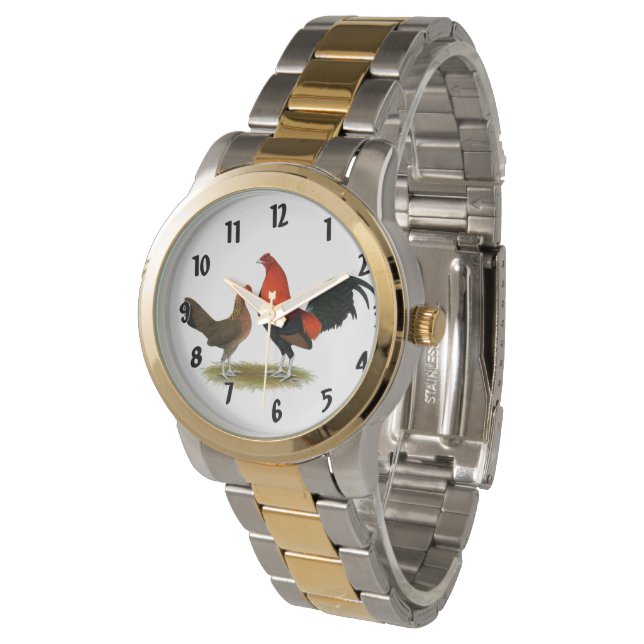 Reloj De Pulsera Viejo juego inglés Bantams: BB Red Pair (Angular)