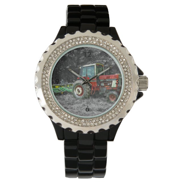 Reloj De Pulsera Viejo Tractor Internacional Painterly (Anverso)