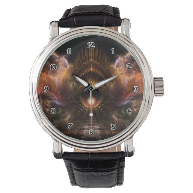 Reloj De Pulsera Viento Tormenta Fractal Art Writing Watch (Anverso)