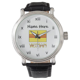 Reloj De Pulsera Vietnam and South Vietnamese Flag with Your Name