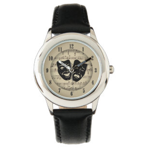 Reloj De Pulsera Vigila música de oro de época y máscaras de tea