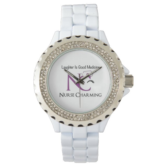 Reloj De Pulsera Vigilancia blanca de las mujeres (Anverso)