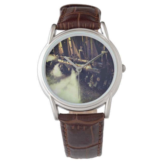 Reloj De Pulsera Vigilancia clásica de la muñeca del tren de vapor  (Anverso)