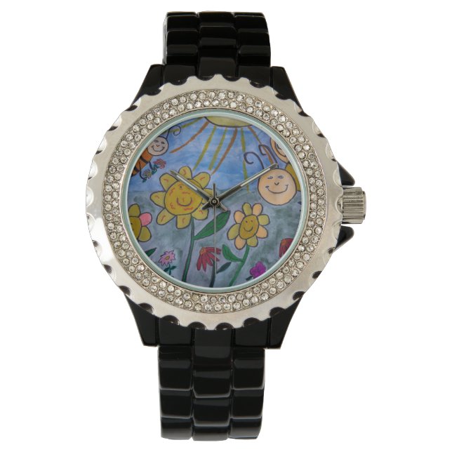 Reloj De Pulsera Vigilancia de abejas y flores (Anverso)