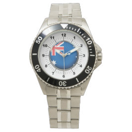 Reloj De Pulsera Vigilancia de acero inoxidable con bandera austral