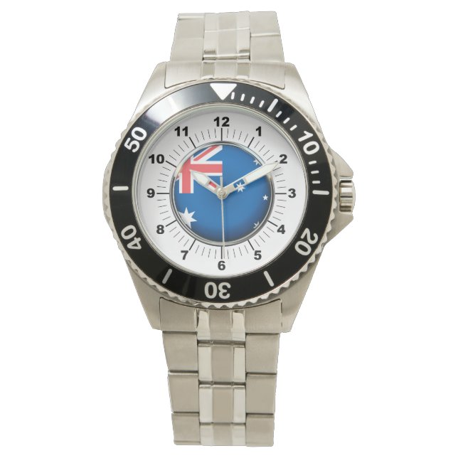 Reloj De Pulsera Vigilancia de acero inoxidable con bandera austral (Anverso)