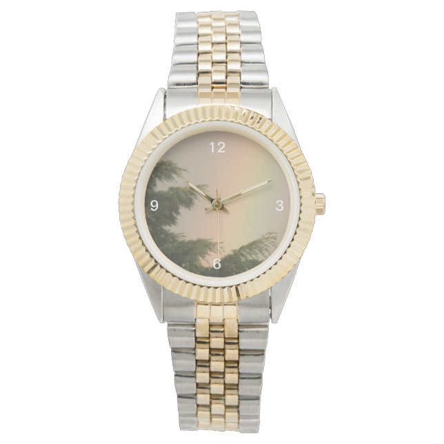 Reloj De Pulsera Vigilancia de arcoiris y árboles (Anverso)