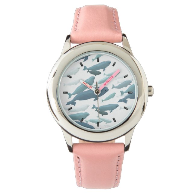 Reloj De Pulsera Vigilancia de ballenas Beluga Cuidado bebé Beluga  (Anverso)