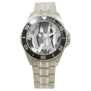 Reloj De Pulsera Vigilancia de camuflaje gris y negro