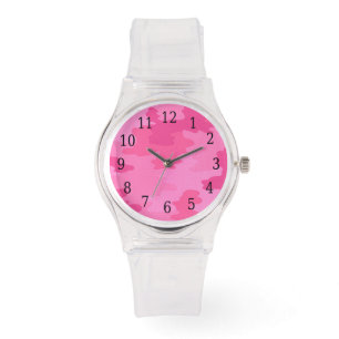 Reloj De Pulsera Vigilancia de camuflaje rosa caliente