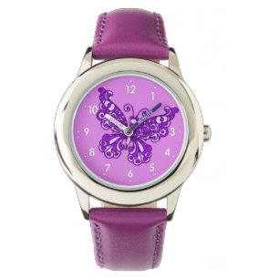 Reloj De Pulsera Vigilancia de chicas numerados de mariposa
