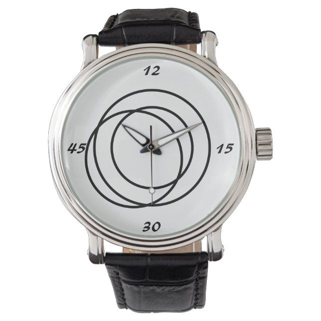 Reloj De Pulsera Vigilancia de círculos negros (Anverso)