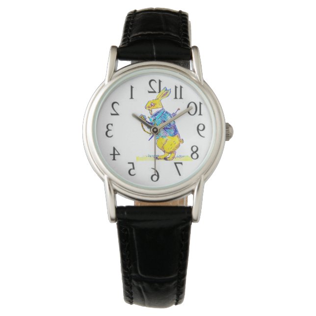 Reloj De Pulsera Vigilancia de Conejo Blanco (Anverso)