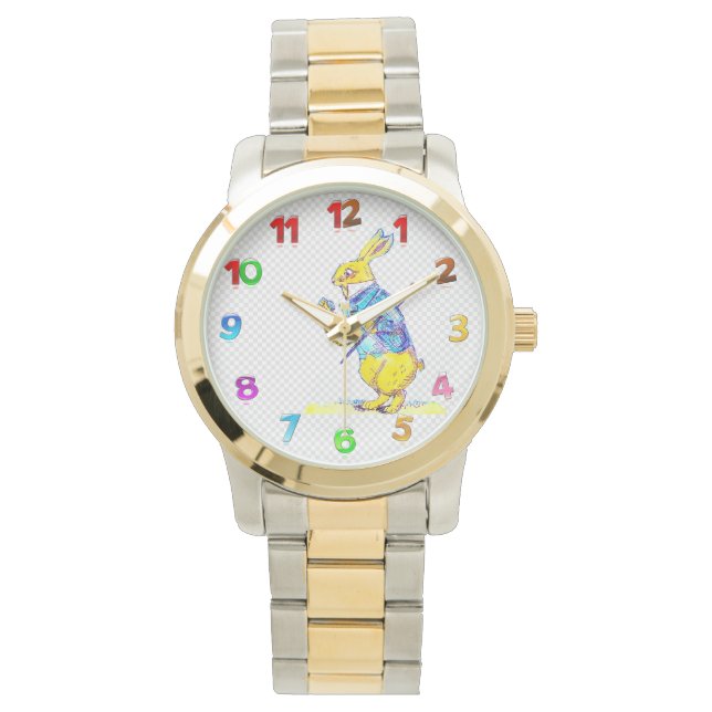 Reloj De Pulsera Vigilancia de Conejo Blanco (Anverso)