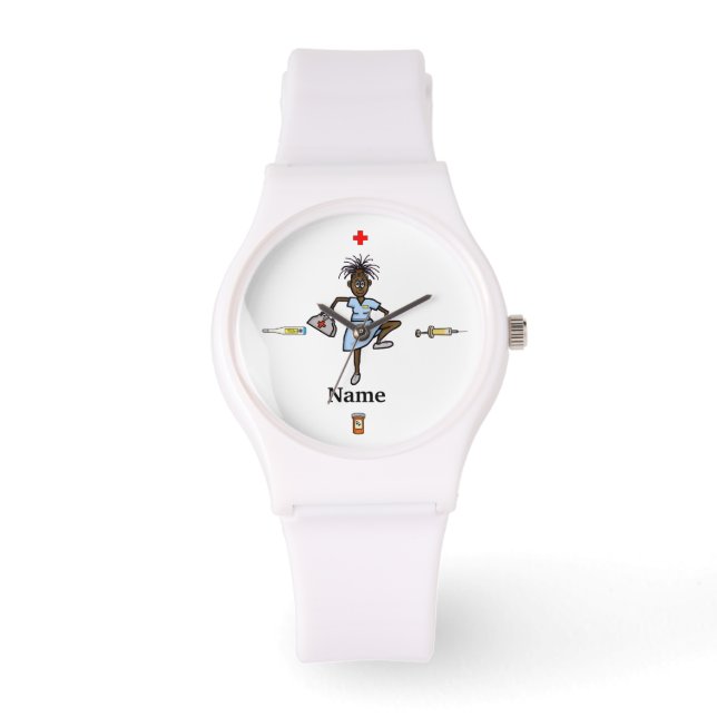Reloj De Pulsera Vigilancia de enfermeras afroamericanas (Anverso)