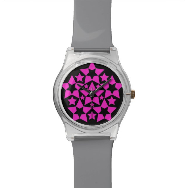 Reloj De Pulsera Vigilancia de estrellas rosadas calientes (De cerca)