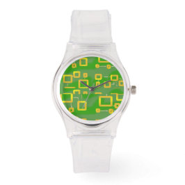 Reloj De Pulsera Vigilancia de eWatch geométrica verde