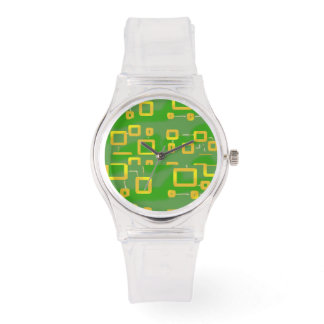 Reloj De Pulsera Vigilancia de eWatch geométrica verde