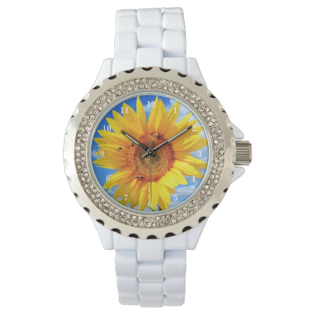 Reloj De Pulsera Vigilancia de girasoles y abejas (Anverso)
