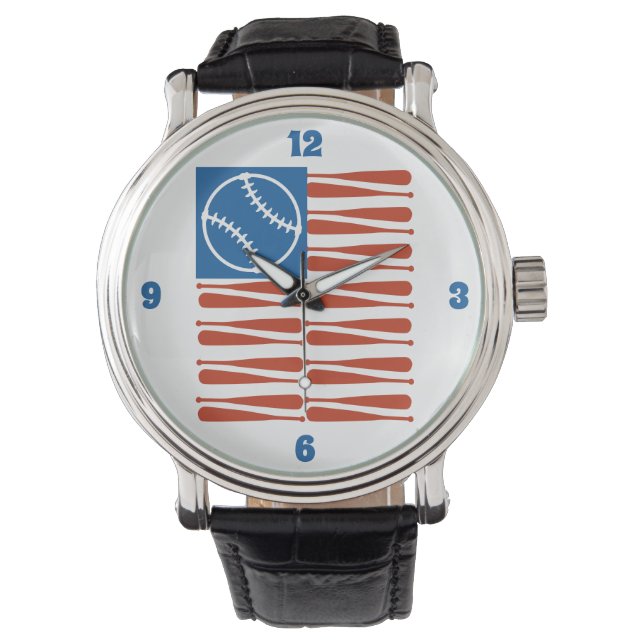 Reloj De Pulsera Vigilancia de la bandera de béisbol (Anverso)