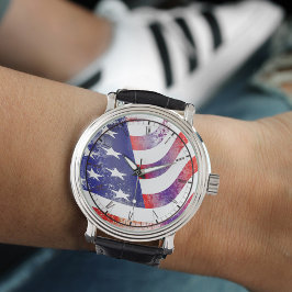 Reloj De Pulsera Vigilancia de la bandera de los Estados Unidos de 