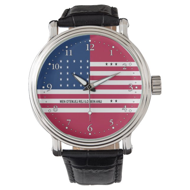 Reloj De Pulsera Vigilancia de la bandera del atolón patriótico de  (Anverso)
