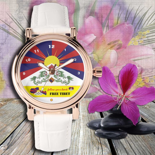 Reloj De Pulsera Vigilancia de la bandera tibetana, mapa del Tíbet, (Subido por el creador)