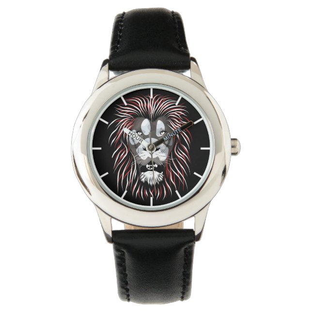 Reloj De Pulsera Vigilancia de la cara de los leones tribales (Anverso)