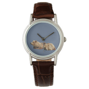 Reloj De Pulsera Vigilancia de la correa de cuero marrón clásica de
