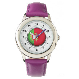 Reloj De Pulsera Vigilancia de la correa de cuero púrpura de la ban