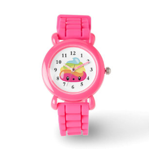 Reloj De Pulsera Vigilancia de la Emoji de poo arcoiris
