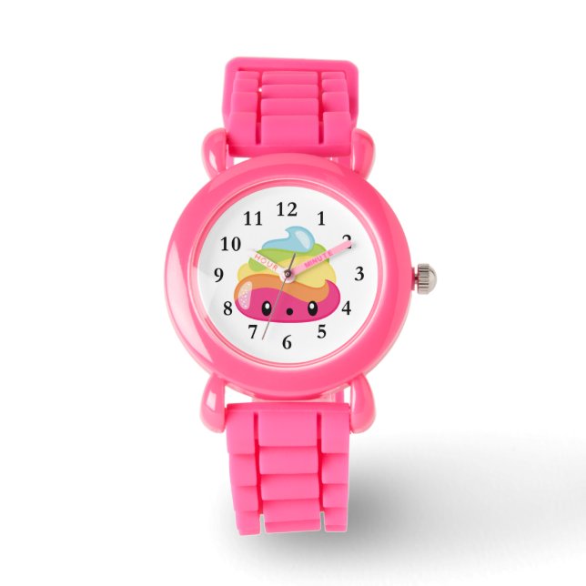 Reloj De Pulsera Vigilancia de la Emoji de poo arcoiris (Anverso)