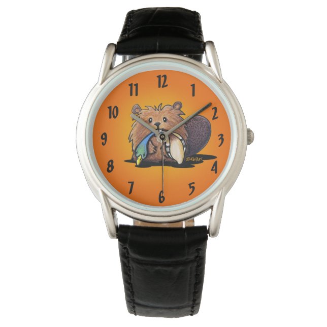 Reloj De Pulsera Vigilancia de la escritura del castor (Anverso)