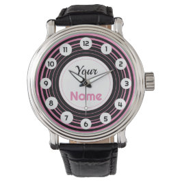 Reloj De Pulsera Vigilancia de la hipnosis rosa personalizada