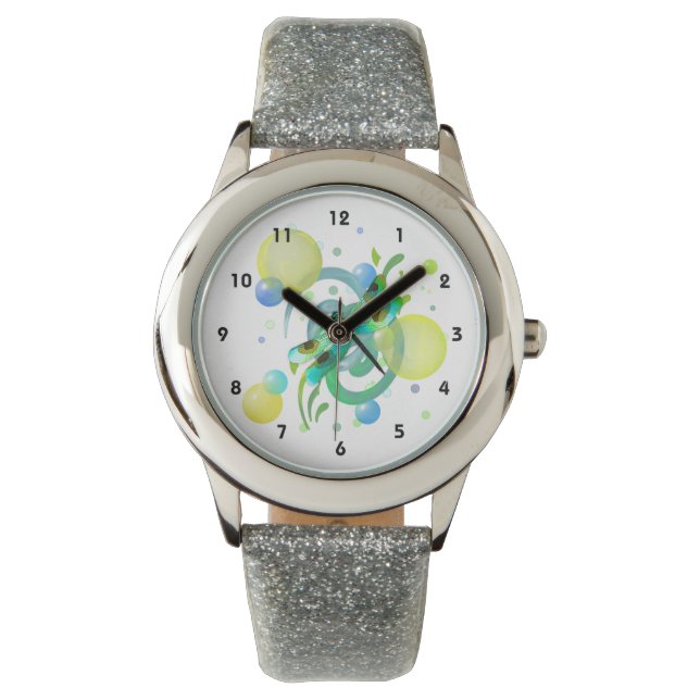 Reloj De Pulsera Vigilancia de la libélula verde azul (Anverso)