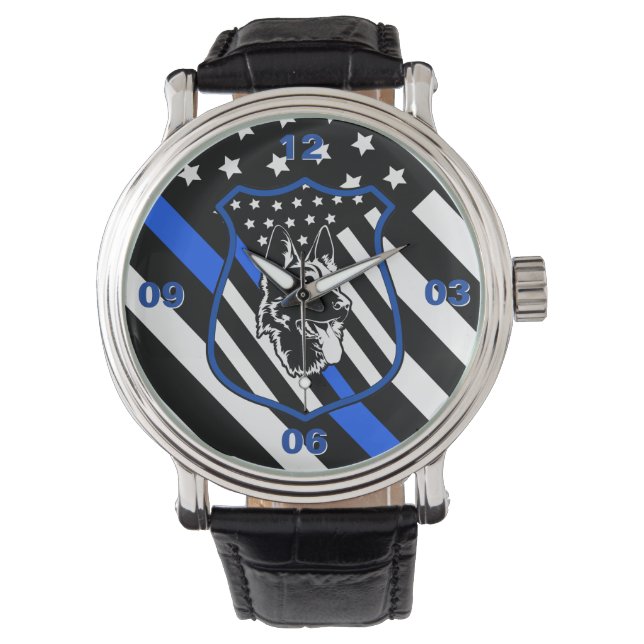 Reloj De Pulsera Vigilancia de la Línea Azul del perro de la policí (Anverso)